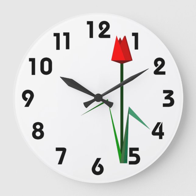 Relógio de Parede Tulip Vermelho (Frente)