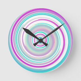 Relógio De Parede Turbilhão Colorido Moderno