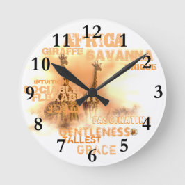 Relógio de Parede Único Girafas Redondas (Média)