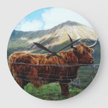 Relógio de Parede Vaca das Terras Altas - Decoraçã