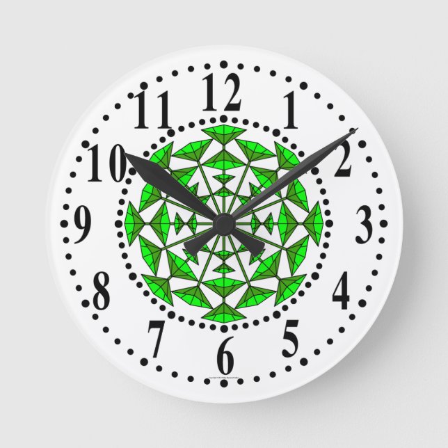 Relógio De Parede Verde E Verde Claro (Frente)