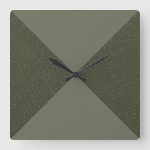Relógio de Parede Verde Musgo Diagonal Dividido