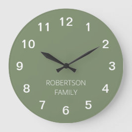 Relógio de Parede Verde Sage minimalista personali