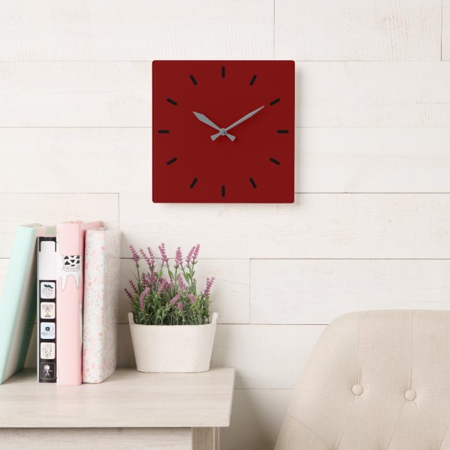 Relógio de Parede Vermelho Fundo e Elegante – 10,7 (Sala de leitura)