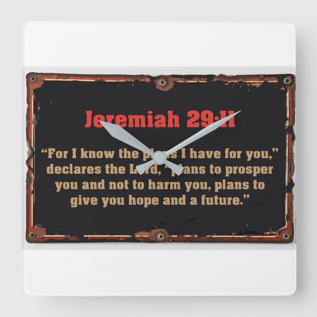 Relógio de Parede Versículo Bíblico Jeremias 29:11 (Frente)