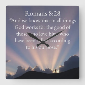 Relógio de Parede Versículo Bíblico Romanos 8:28 C