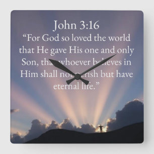 Relógio de Parede Versículo da Bíblia João 3:16