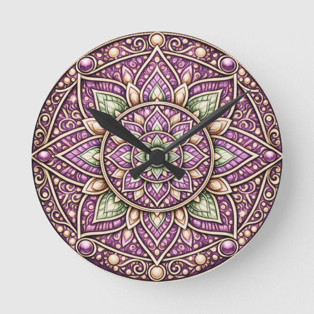 Relógio de Parede Vibrante Mandala – Ar Geométrico (Frente)