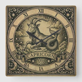 Relógio de Parede Vintage Capricórnio Zodíaco