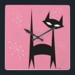 Relógio de Pop de Arte Cor-de-Rosa Preto-50<br><div class="desc">Relógio de Pop de Arte Cor-de-Rosa Preto-50</div>
