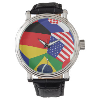 Relógio de Pulseira com Bandeira da Copa do Mundo 