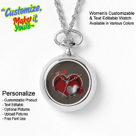 Relógio de pulseira com colar de prata Heart Magic