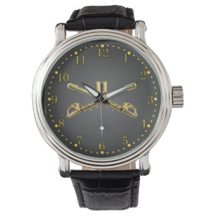 Relógio De Pulso 11 ACR Brass Crossed Sabers Watch