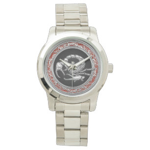 Relógio De Pulso [400] Escorpião de prata sagrado no preto