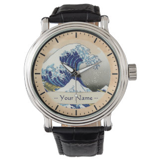 Relógio De Pulso A Grande Onda de Kanagawa Hokusai Katsushika Name