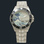 Relógio De Pulso A onda do Excelente de Kanagawa<br><div class="desc">O Excelente Wave Watch O Excelente Wave de Kanagawa, também conhecido como A Onda do Excelente ou simplesmente A Onda, é um impressão de bloco de madeira do artista japonês Katsushika Hokusai. Exemplo de arte ukiyo-e, ela foi publicada entre 1830 e 1833 como a primeira na série 36 Views do...</div>