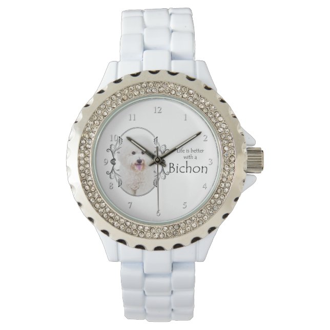 Relógio De Pulso A vida é melhor, Bichon Watch (Frente)