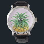 Relógio De Pulso Abacaxi legal<br><div class="desc">Fresco e legal,  este abacaxi respira ar fresco no seu verão! #abacaxi #legal #verão #tropical #minimalista #fresco #engraçado #fruta #praia #viagem #feriados</div>