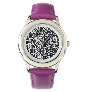 Relógio De Pulso abstrato B&W de "Criatura de Nascimento"