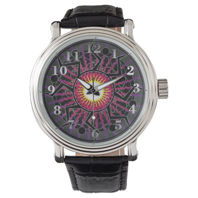 Relógio De Pulso Abstrato Sun Rays Funk Rays Wrist Watch (Frente)
