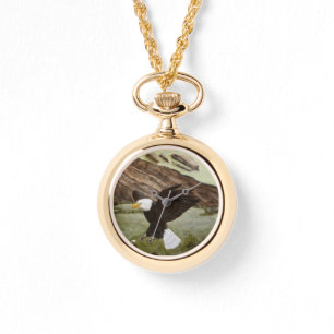 Relógio De Pulso Águia Balda com Rap Dourada Dupla