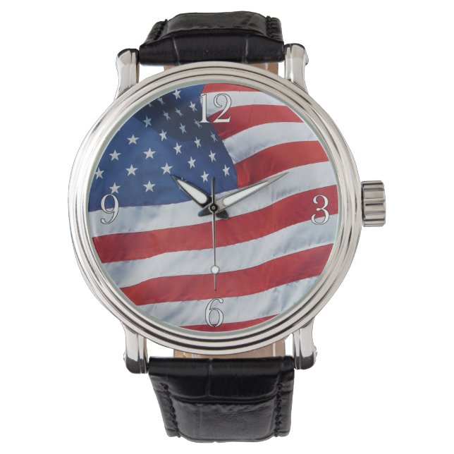Relógio De Pulso American Flag Patriotic Wristwatch (Frente)