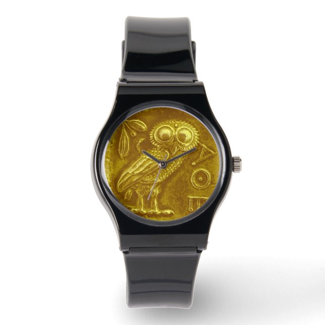 Relógio De Pulso ANTIQUE OWL Dourado Amarelo (Frente)