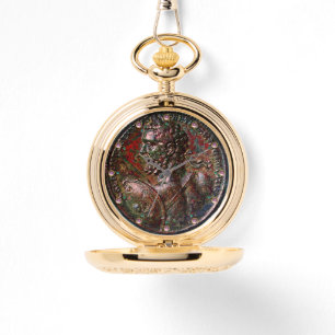 RELÓGIO DE PULSO ANTIQUE ROMAN BRONZE MEDALLION COM GEMSTONAS DE PI