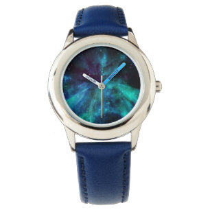 Relógio De Pulso Aqua, Blue & Violet Space Nebula Watch