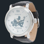 Relógio De Pulso Aquarius Star Sign Vintage Art | Personalizado<br><div class="desc">Um relógio personalizado adaptado à pessoa representada pelo signo de estrela Aquarius.</div>