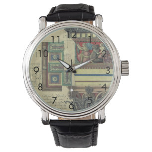 Relógio De Pulso Arquitetura Antiga, Coluna com Revestimento de Cor