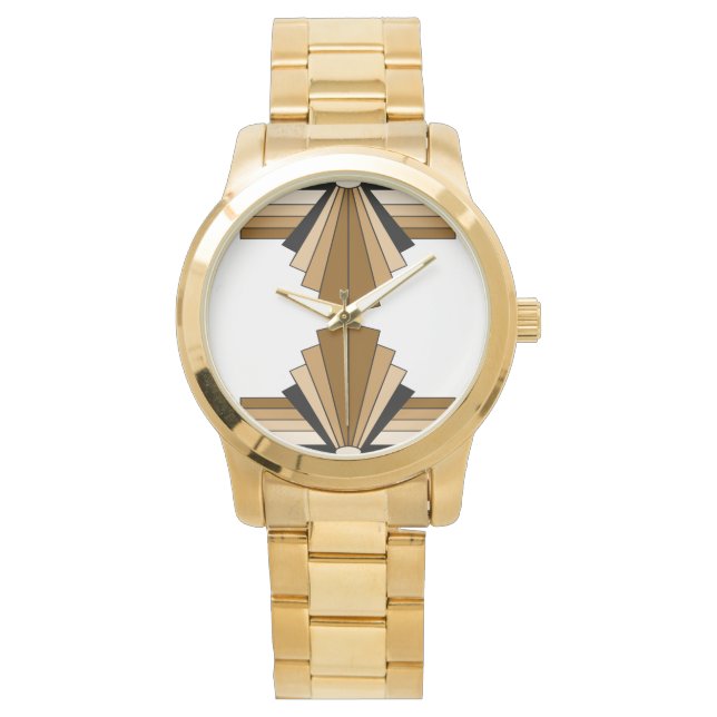 Relógio De Pulso Art Deco Pattern in Tans (Frente)