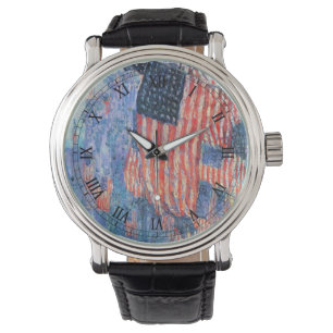 Relógio De Pulso Avenida na Chuva por Frederick Childe Hassam