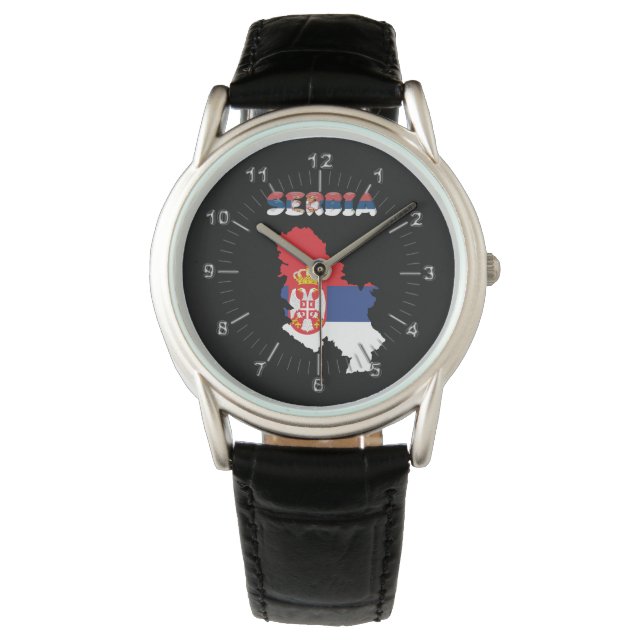 Relógio De Pulso Bandeira do país sérvio (Frente)