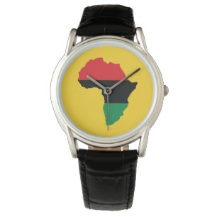 Relógio De Pulso Bandeira vermelha, preta & verde de África