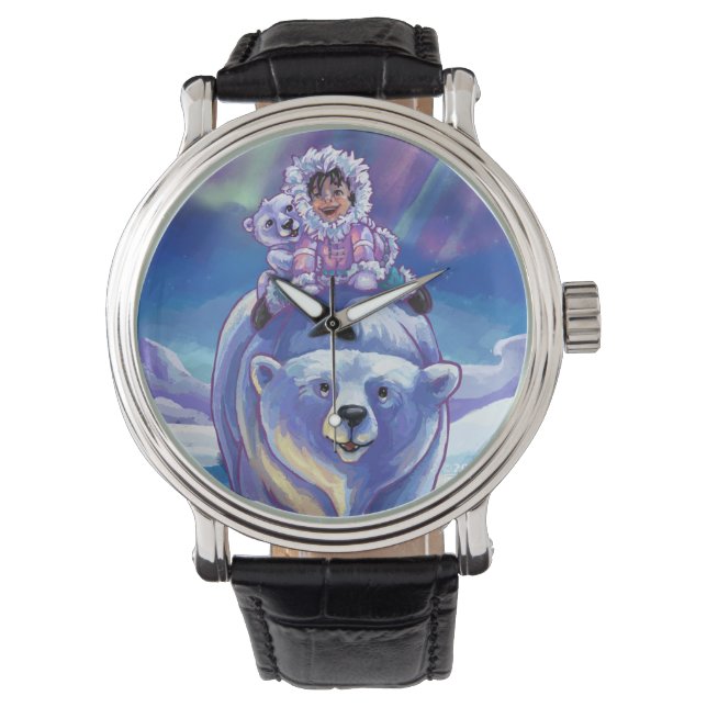 Relógio De Pulso Barramento do Urso Polar (Frente)