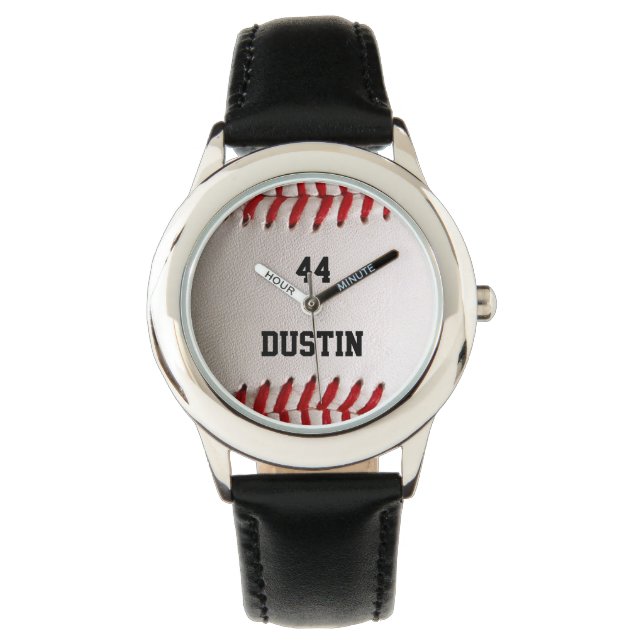 Relógio De Pulso Baseball com número personalizável (Frente)
