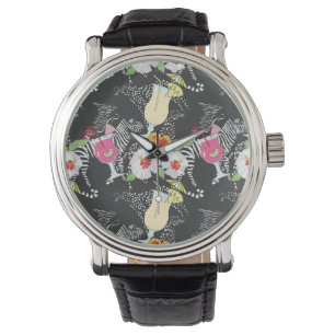 Relógio De Pulso Bebidas Tropicais Com Animais
