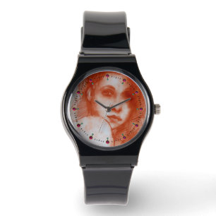 Relógio De Pulso BELEZA ROMÂNTICA / Retrato feminino em Sepia Brown