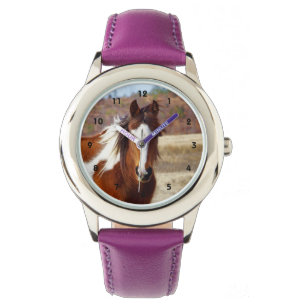 Relógio De Pulso Belo Olhar para Crianças de Cavalo de Pintura