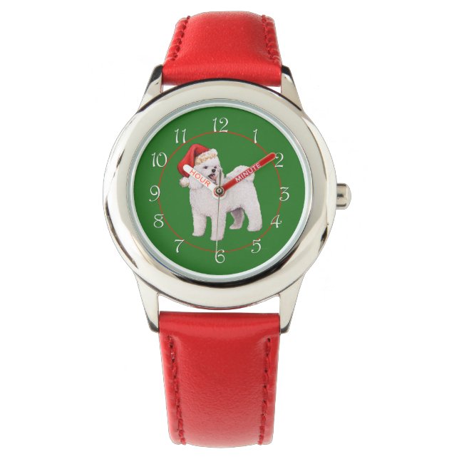 Relógio De Pulso Bichon Frise Natal (Frente)