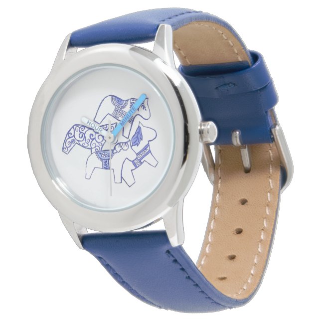 Relógio De Pulso Blue Dala Horse (Angular)