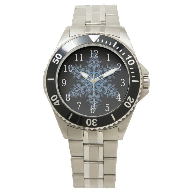 Relógio De Pulso Blue Snowflake Watch (Frente)