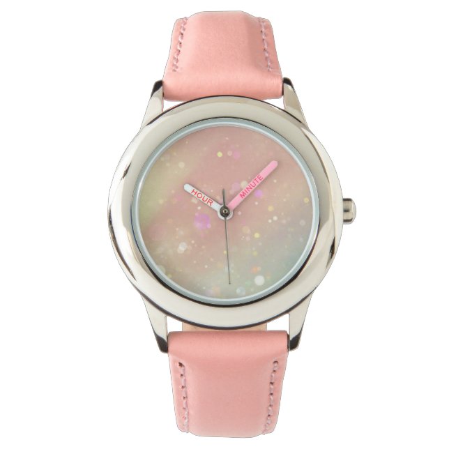 Relógio De Pulso Bolhas de Abstrato Doce Pastel (Frente)