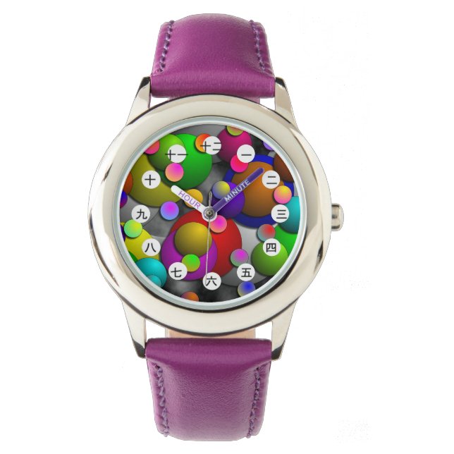 Relógio De Pulso Bolhas (face CHN/JP) de Kenneth Yoncich (Frente)