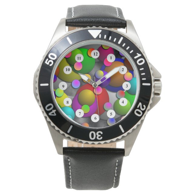 Relógio De Pulso Bolhas (Rosto Clássico) de Kenneth Yoncich (Frente)