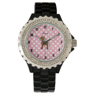 Relógio De Pulso Bolinhas conhecidas personalizadas do rosa do