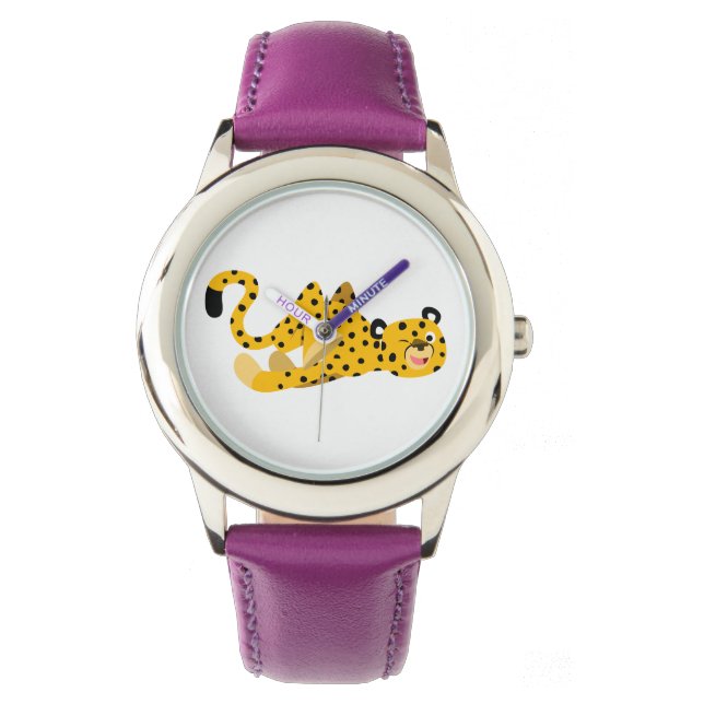 Relógio De Pulso Bonita Cartoon Cheetah Watch (Frente)