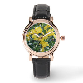 Relógio De Pulso Bonito Yellow Iris Flowers Watch