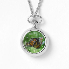 Relógio De Pulso Borboleta Monarca bonito com Flutuação em Flor Ros